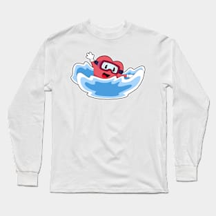 Heart Swimming Waves Long Sleeve T-Shirt